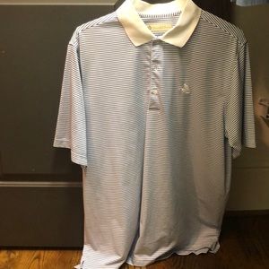Donald Ross Blue and White striped polo